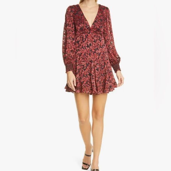 NWOT ALICE + Olivia Briar Floral Blouson Long Sleeve Silk Blend Dress SIZE 2 - Picture 13 of 16